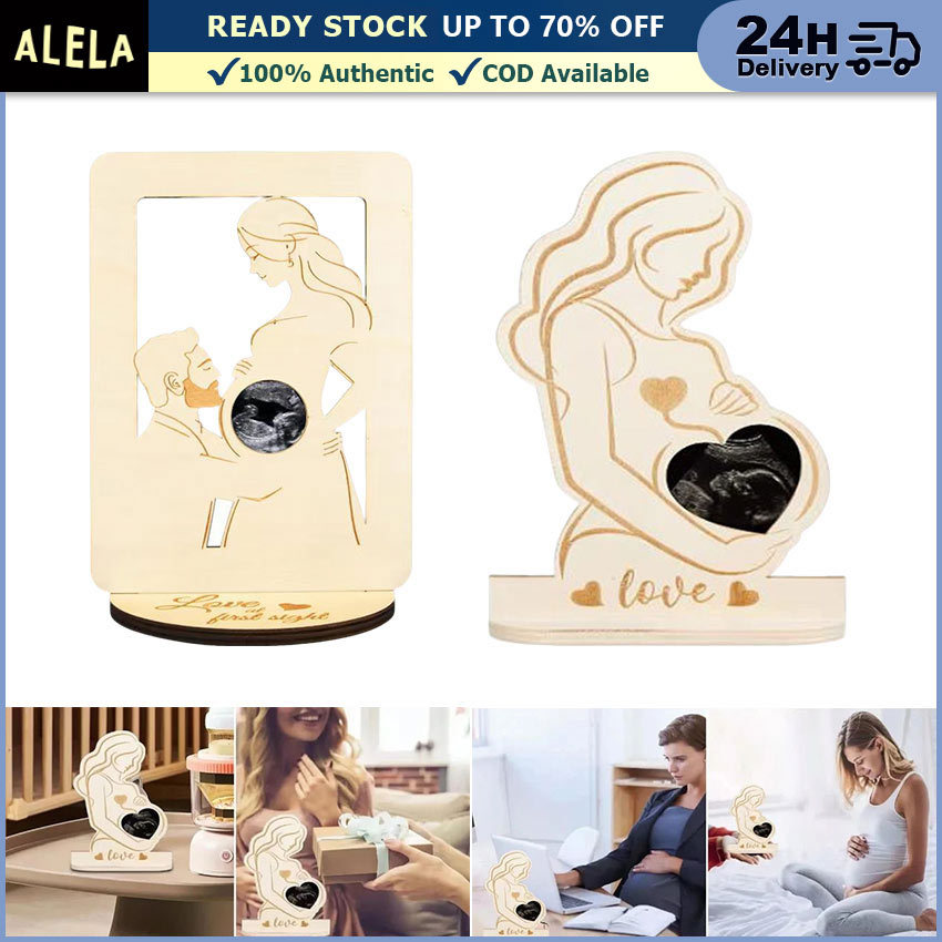 Baby Ultrasound Photo Frame Foto USG Bentuk Ibu Hamil Pigura Kayu Unik