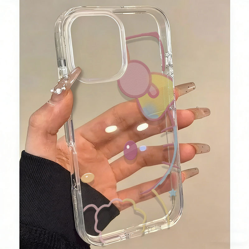 Casing Soft clear Vivo Garis Warna Pastel Kitty untuk VIVO Y02T Y15A S Y16 Y02S Y11 Y12 Y15 Y17S Y18