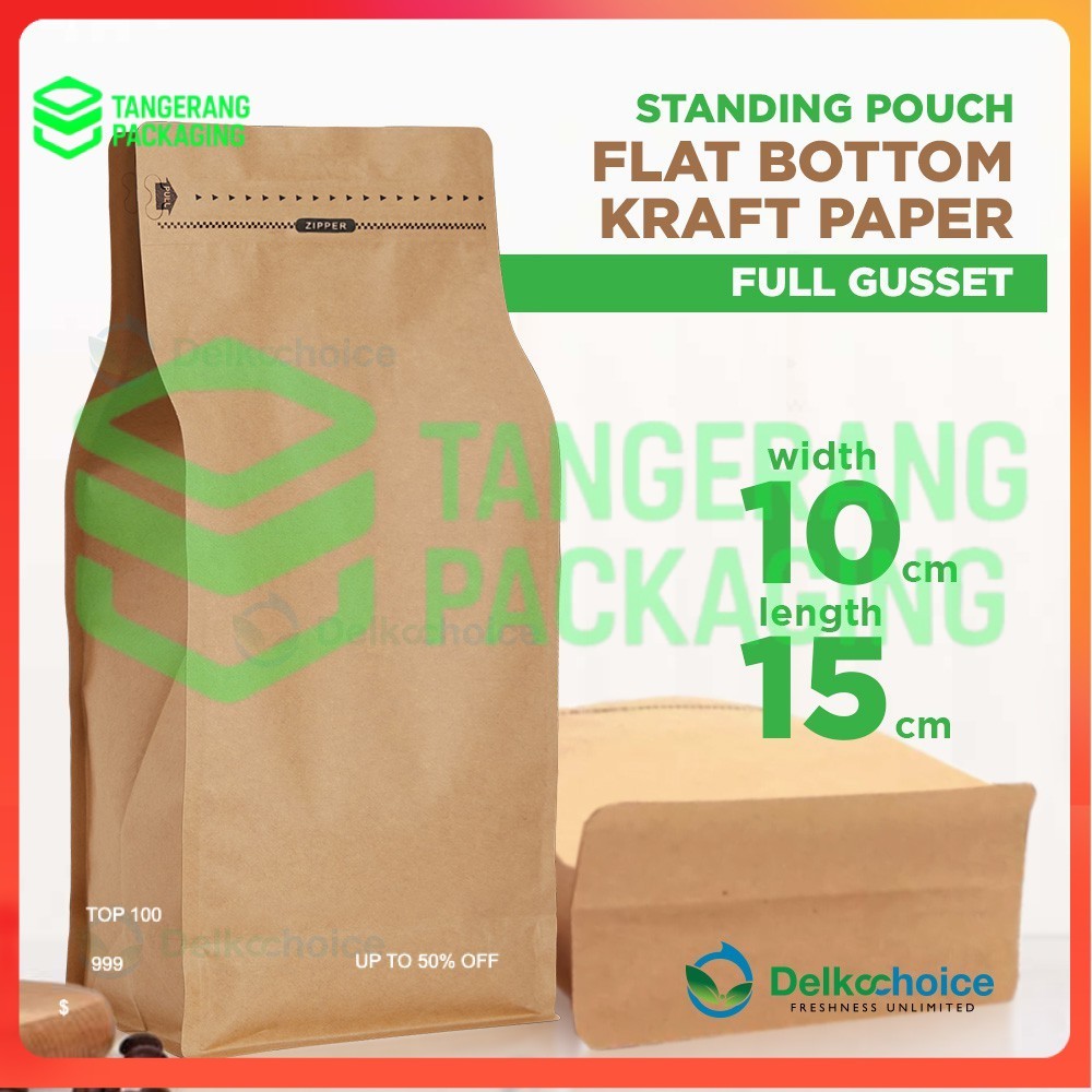 Standing Pouch Kraft Full Gusset 10x15
