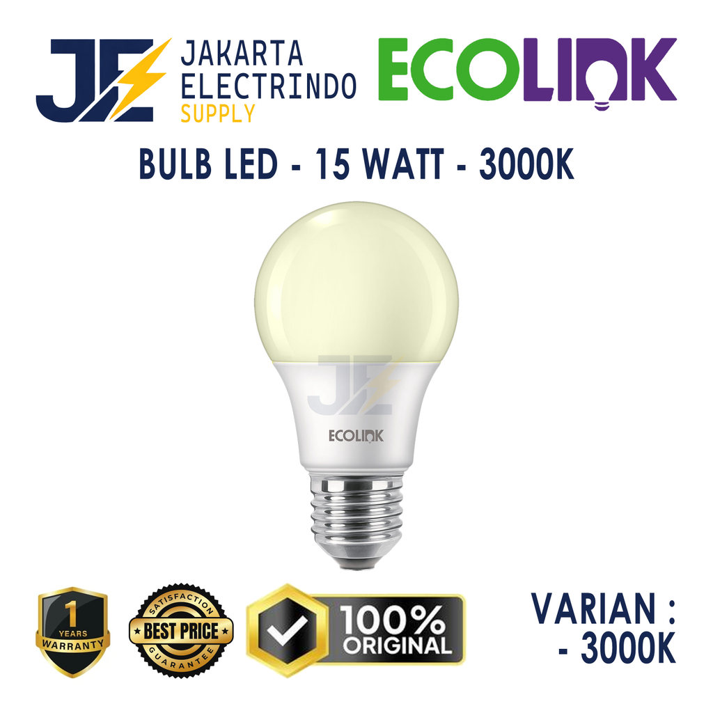 Lampu LED Ecolink Bohlam Bulb 15 Watt Kuning (15W 15 W 15Watt)