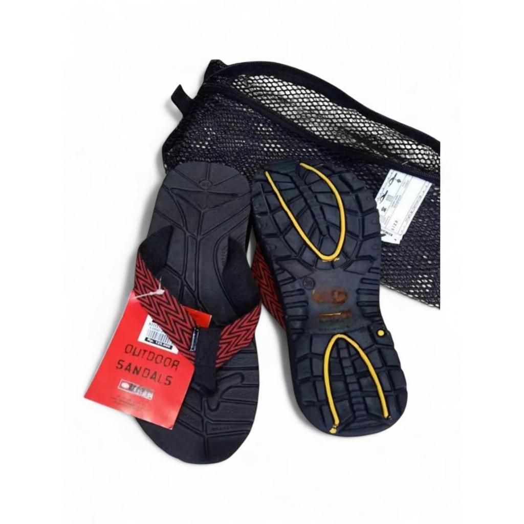 Sandal Jepit Eiger tali hitam tali motif Pria & Wanita bonus Tas Jaring Insole Eva spoon Tebal Sol 2