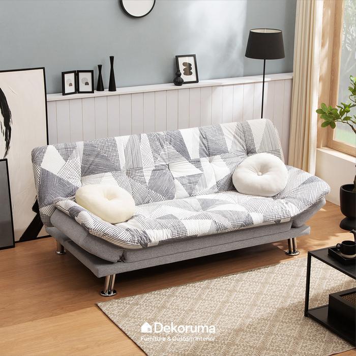 Dekoruma MINI KUMO Sofa Bed Printing / Sofa Bed Motif / Sofa Bed Keluarga - Abu
