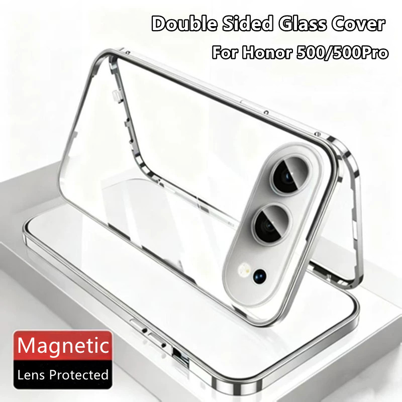 Casing Untuk Honor 500 500Pro    Penutup Ponsel Bingkai Logam Kaca Tempered Dua Sisi Privasi    Cang