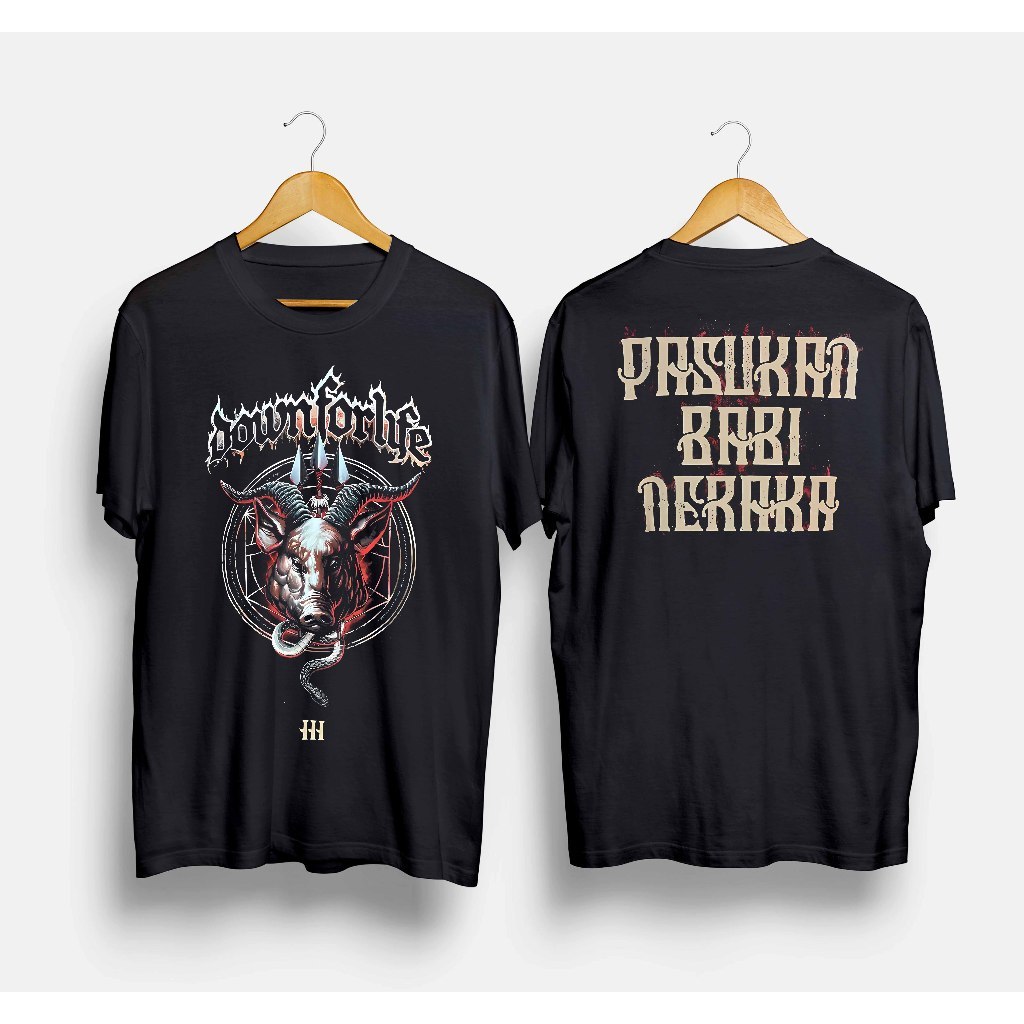 (COD) Kaos Band Down For Life - Pasukan Babi Neraka / Tshirt Musik Rock Metal