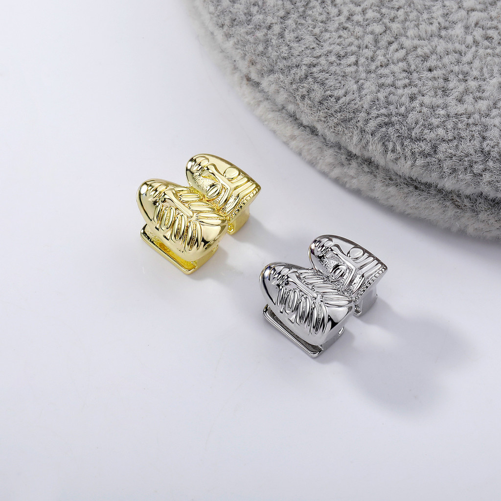 Hip hop mantra ganda tengkorak relief kawat gigi emas hiasan gigi berlapis asli gigi palsu wanita de