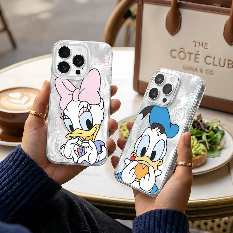 Cute Cartoon Donald & Daisy Couple CaseFor IPhone11 12 13 14 PROMAX 7 8 SE 7/8PLUS XR XSMax Casing