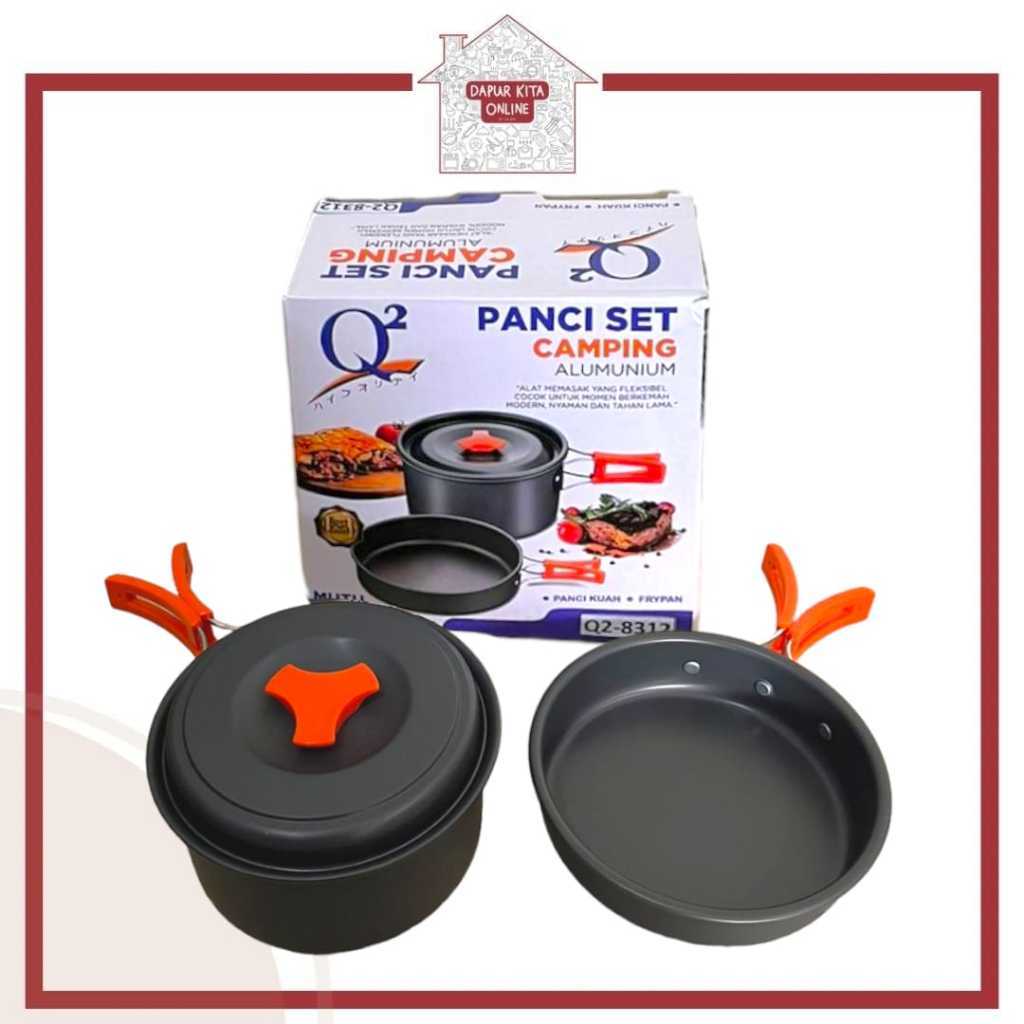 JAMIN MURAH PANCI SET CAMPING Q2-8312 / PANCI SET CAMPING ALUMUNIUM Q2 8312 / ALAT MASAK CAMPING SER