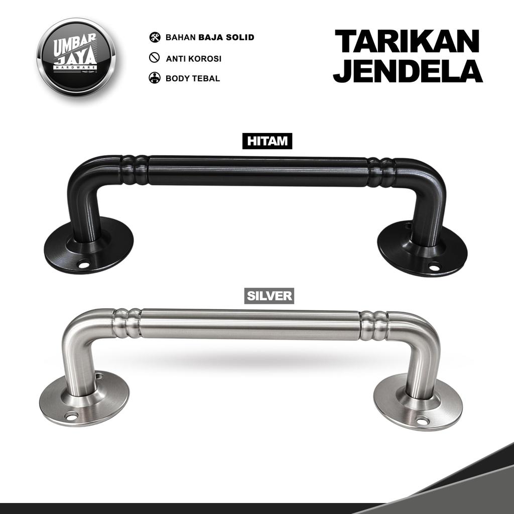 Handle Jendela 12 cm Baja Solid – Warna Hitam & Silver | Tarikan & Pegangan Jendela Termurah