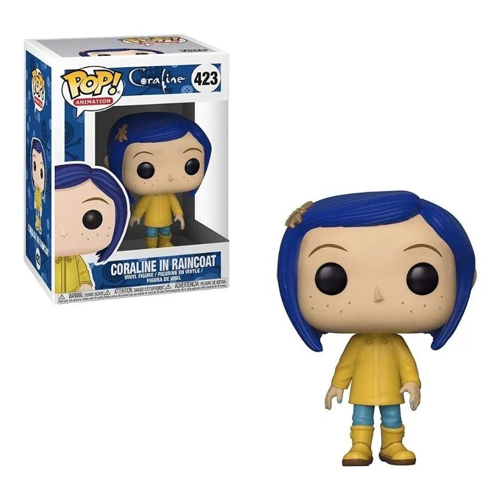 Funko Pop Animetion Coraline Coraline in Raincoat 423# Vinyl Figure Model Toys for New Year Birthday