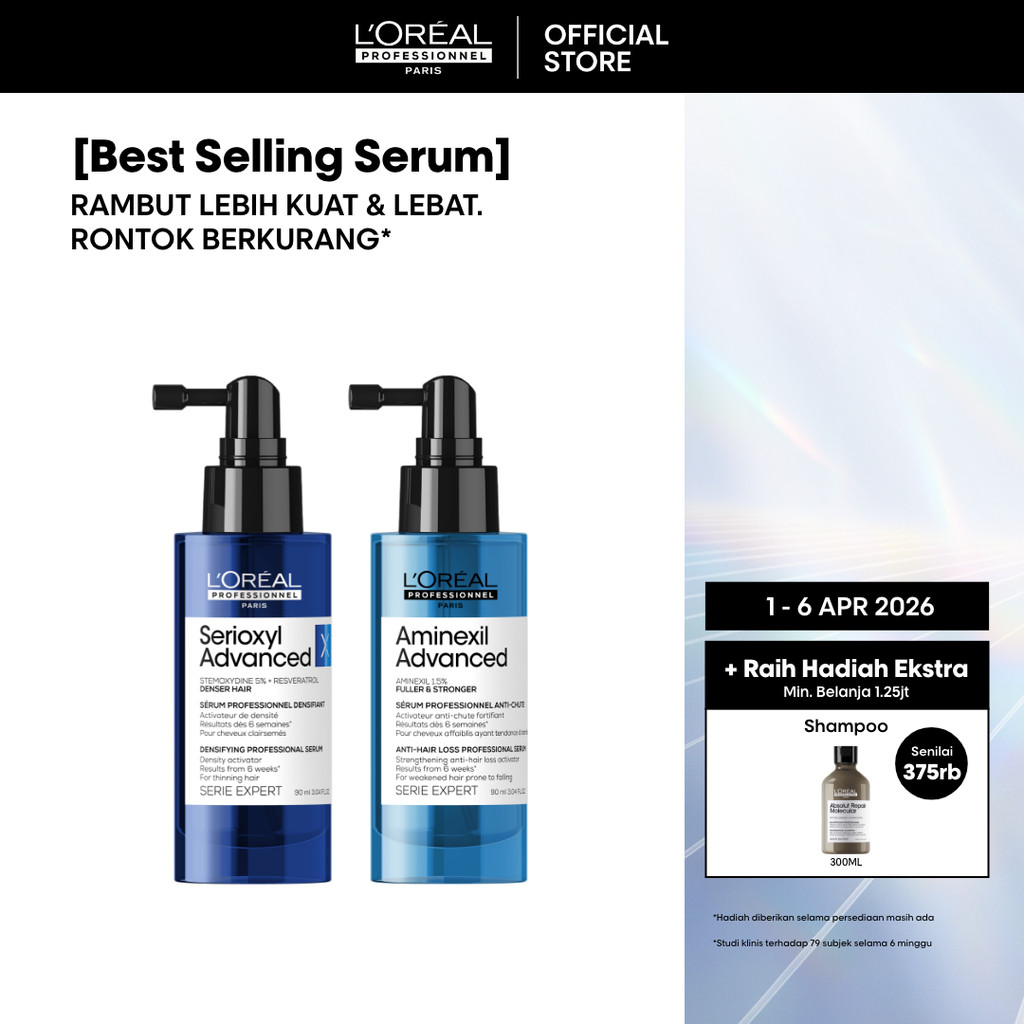 Aminexil Advanced Advanced Hair Serum 90ml + Serioxyl Advanced Hair Serum 90ml  - Untuk Rambut Ronto