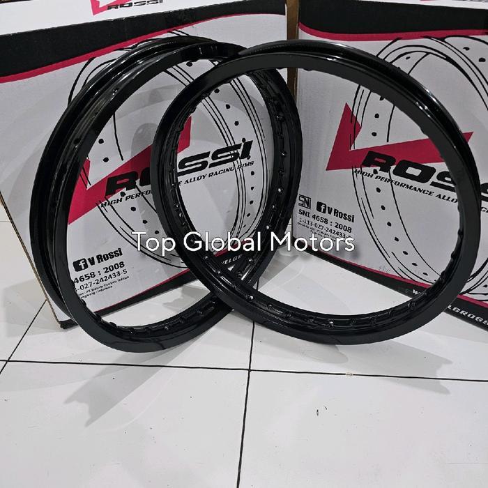 VELG VROSSI RING 17 18 BLACK GLOSSY HOLE 36 SEMUA MOTOR Motorcycle - 185 17/215 17