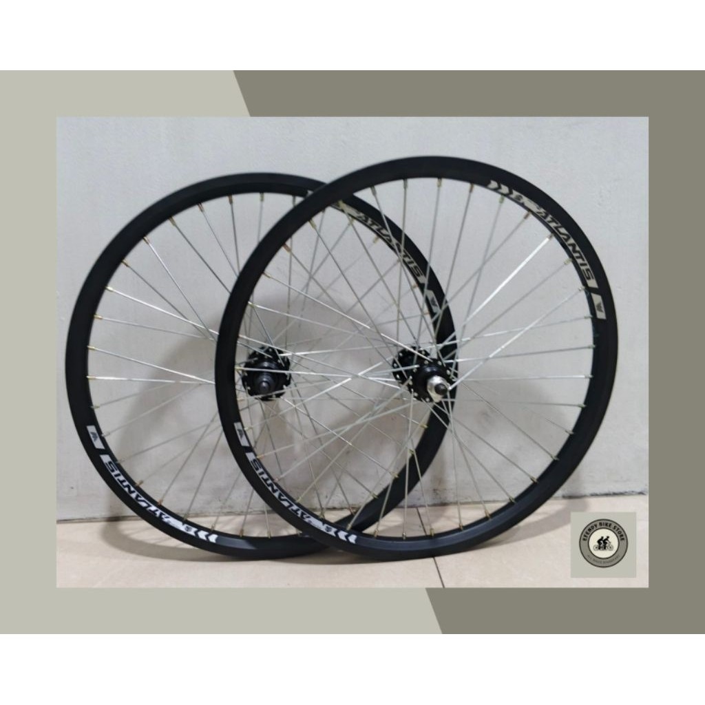 READY WHEEL SET ATLANTIS NEW Hub Merah Biru Hitam Alloy Wheelset 20 x 175 36 Hole Pelk Jadi 20 Velg 