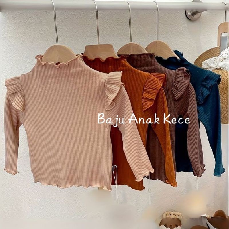 PROMO PRINCESS TOP RUFFLE 1-9 Tahun Kaos Anak Perempuan Korea Style