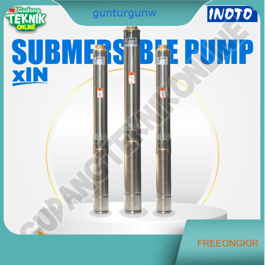 Pompa Air Celub Satelit INOTO 3IN108 0.25HP 3IN208 0.33HP OUTLET 1,25" Casing 3" Submersible Pump Ce