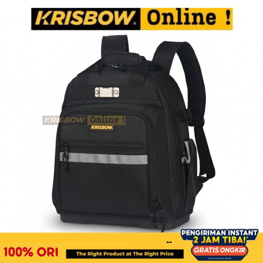 Krisbow 22 ltr Tas Ransel Perkakas LRBP22 - Hitam Tool Bag Tool Pouch Kantong Alat