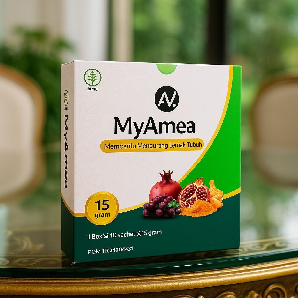 Pelangsing Alami My Amea isi 1 Box 10 Sachet / Detox usus, pembersih darah dan penghancur lemak