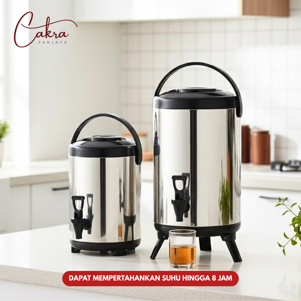 Termos Air Besar Bucket Water 8 10 12 Liter Dispenser Minuman Drink Jar Stainles Panas Dingin