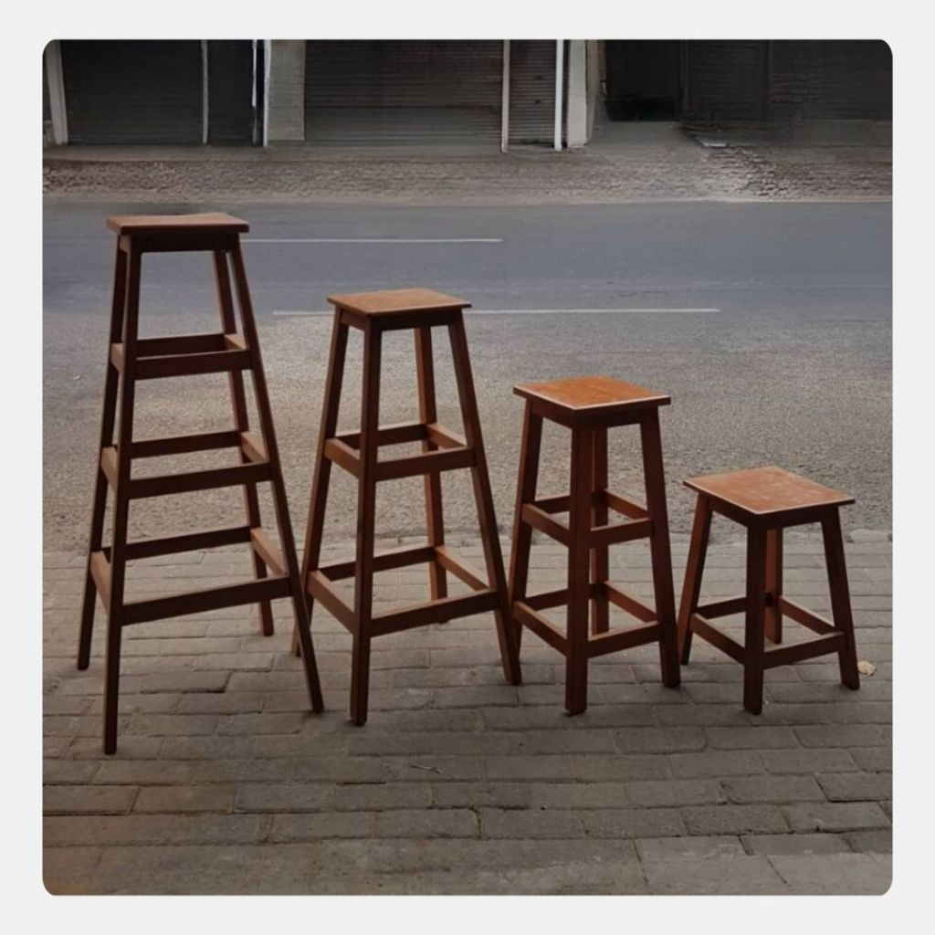 Kursi Duduk / Kursi Bar / Kursi Kafe Kayu Minimalis ( 50cm / 75cm / 100cm / 120cm )