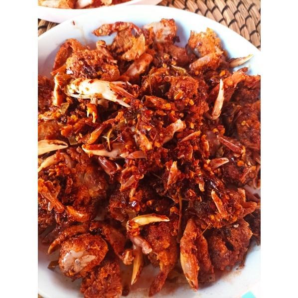 baby crab crispy 1kg rasa pedas asin cemilan keripik kepiting asli baby crab renyah