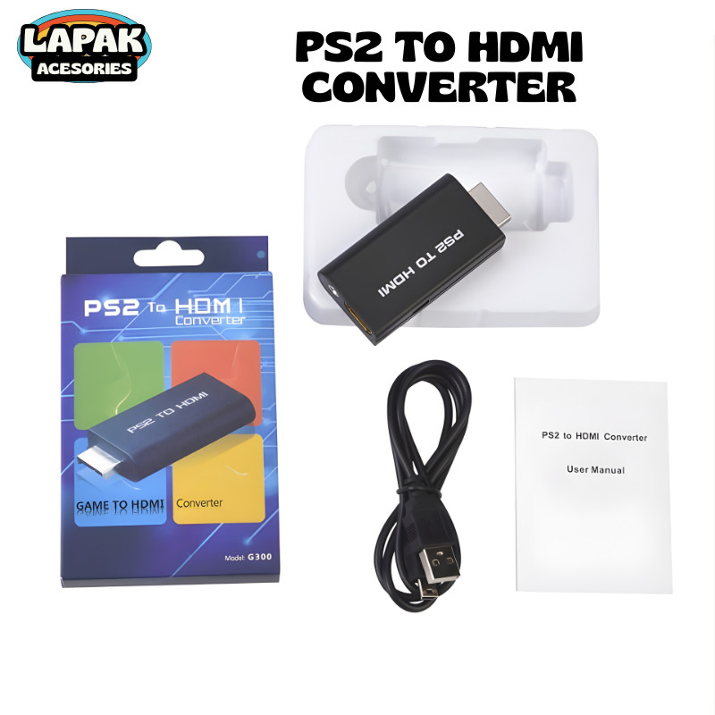 Converter PS2 to HDMI Adapter PS2 ke HDMI Full HD 1080p Konverter PS3 to HDMI Connector Audio Jack 3