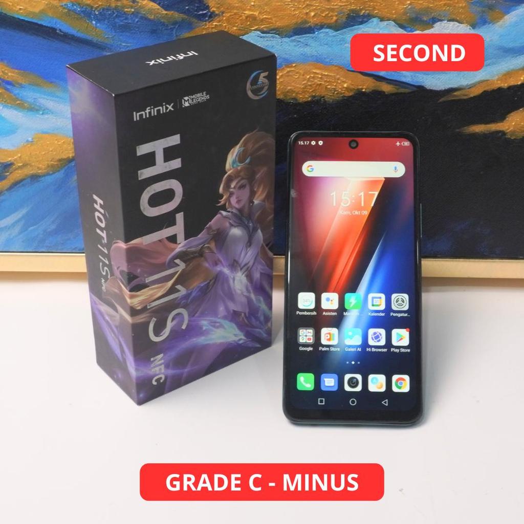 INFINIX HOT 11S NFC 4/64 GB GRADE C - MINUS HP SECOND ORIGINAL SINAR MUTIARA CELL