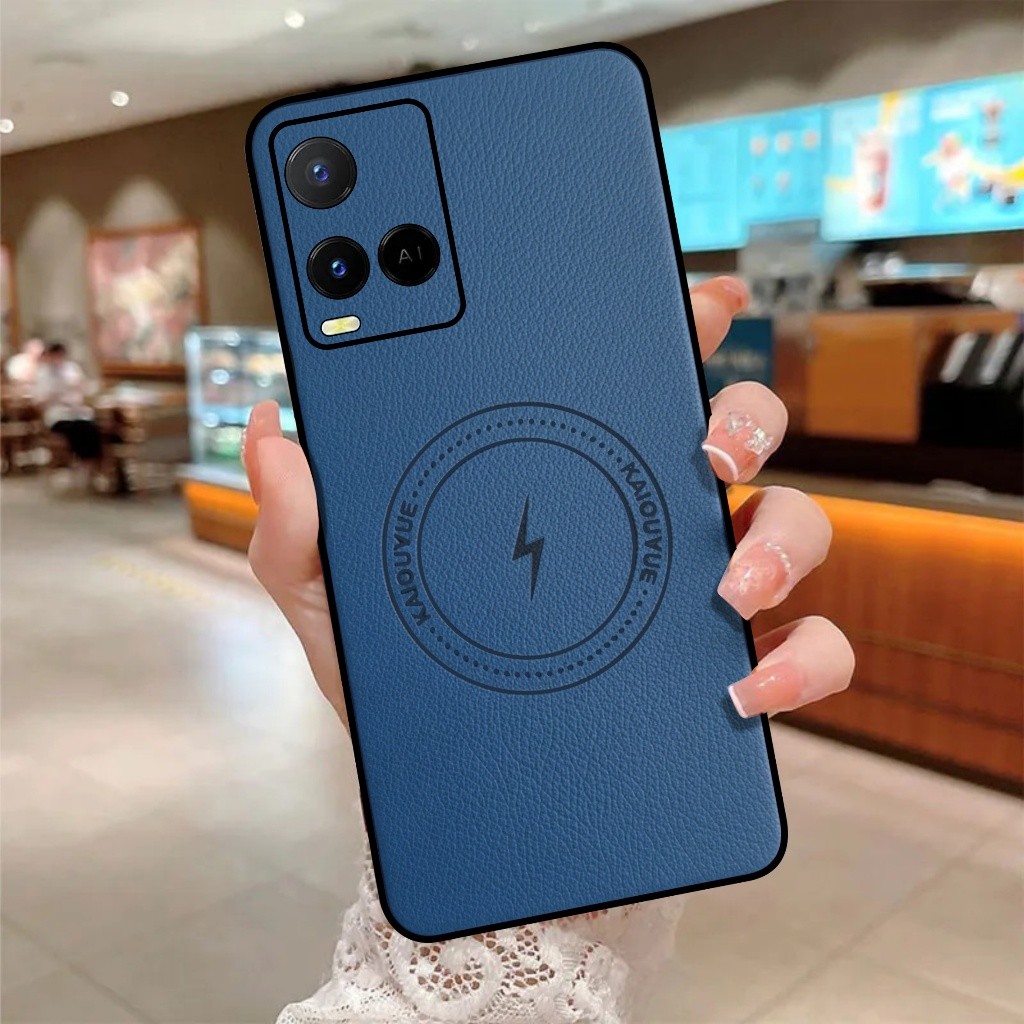 Case Vivo Y21 Y21s Y21a Y33s Y33t Softcase Luxury Magsafe Leather Magnetic Handphone