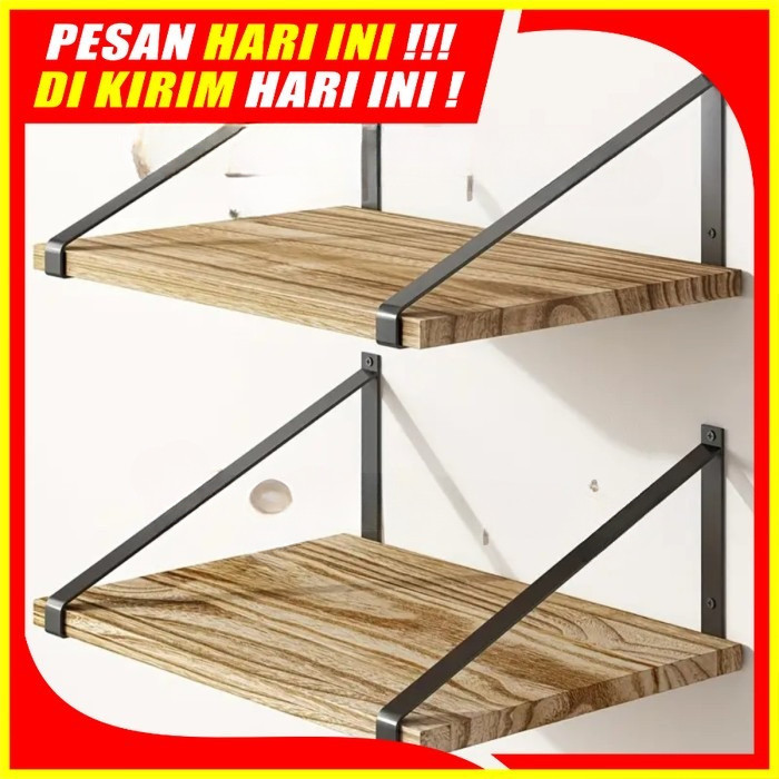 (H177) Ambalan kayu jati Dinding Sets Premium Kayu Besi Modern, dapur, kamar mandi, kamar tamu