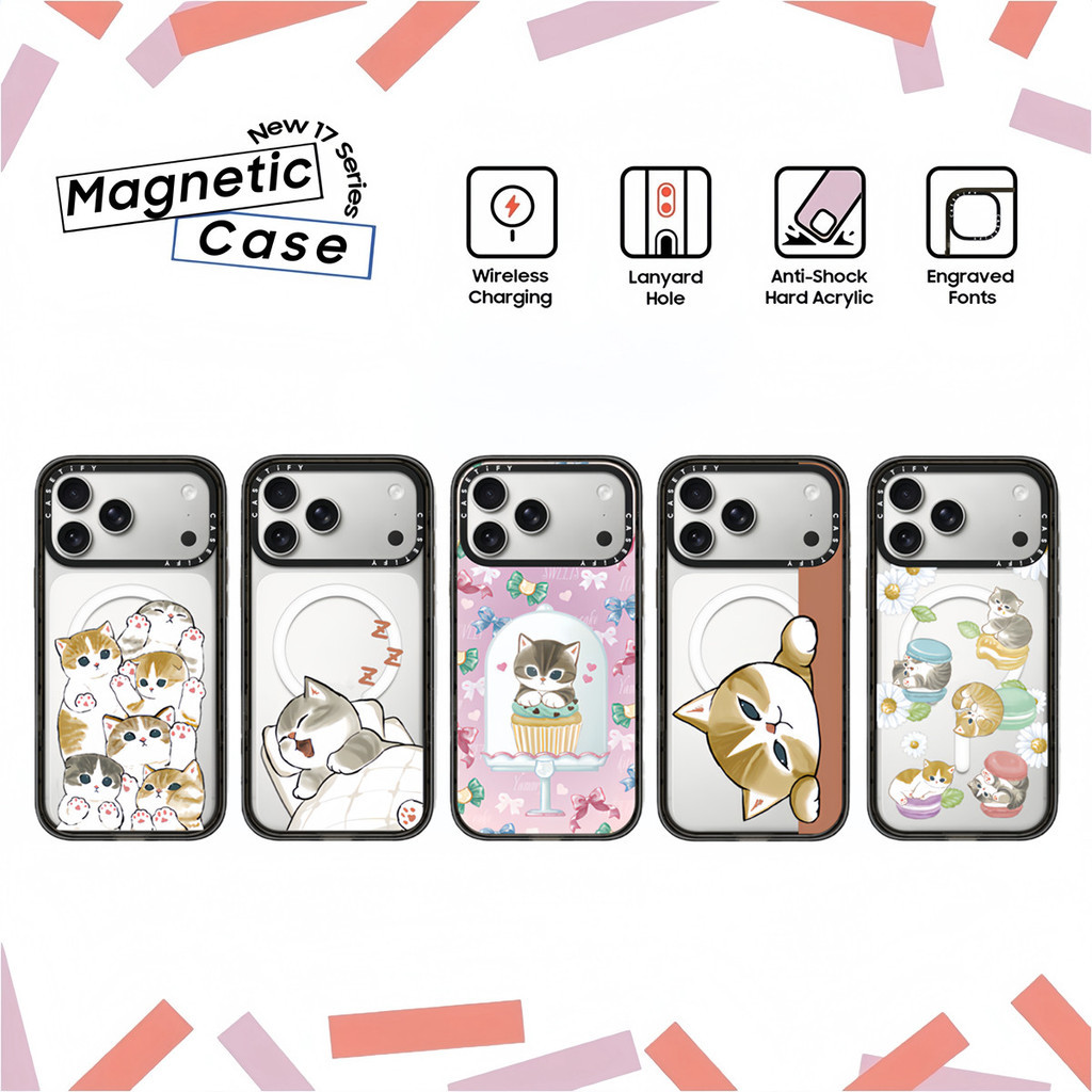 Kaseti ‌ Mofusand Cat Daisy Candy Hard Plastik Acrylic Case Cover Untuk iPhone 17 16 Air 12 13 14 15