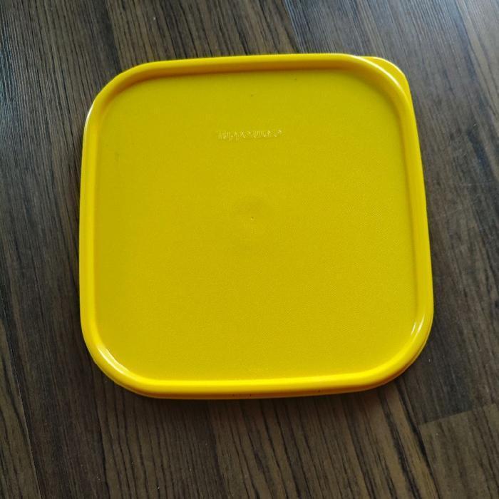 tutup mm square tutup toples modular mates square tupperware - kuning