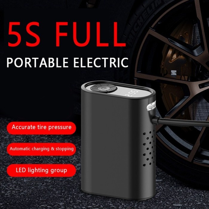 Portable Pompa Angin Ban Mobil Motor Sepeda Balon Wireless Tanpa kabel Automatis Senter