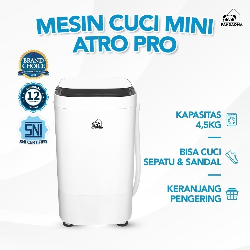 PANDAOMA Mesin Cuci Mini Atro Mesin Cuci Sepatu Mesin Cuci Portable Kapasitas 4,5kg
