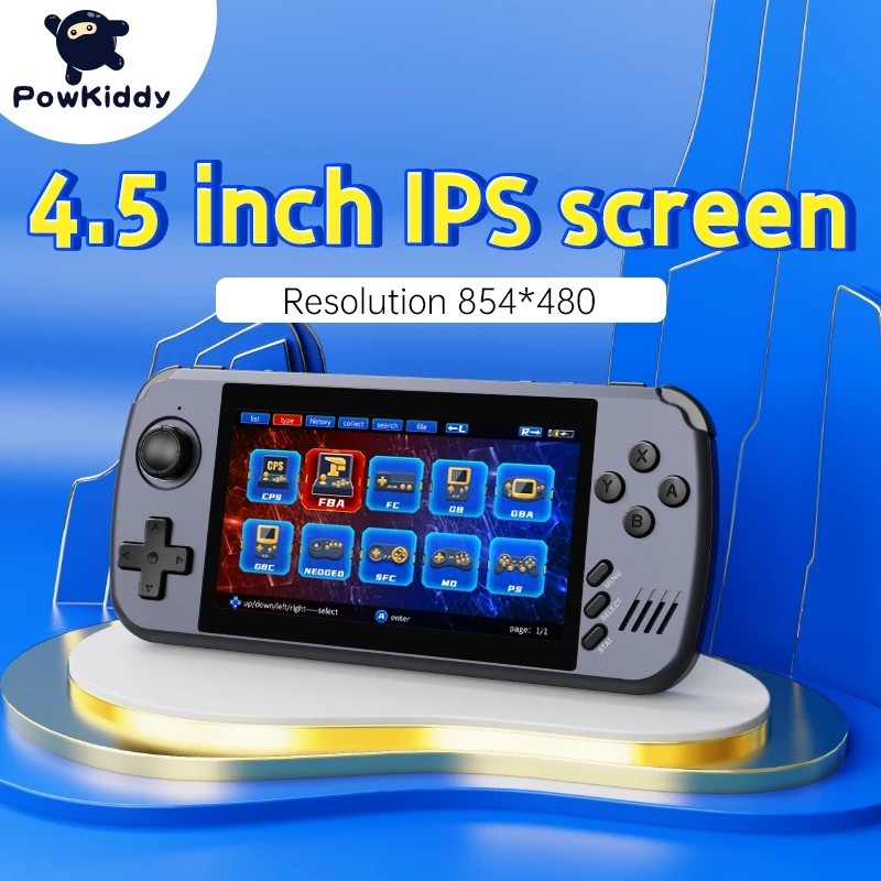 POWKIDDY X45 Retro Handheld Game Console 4.5 Inch IPS Screen Rocker Arcade PS Simulator Dual Handle 
