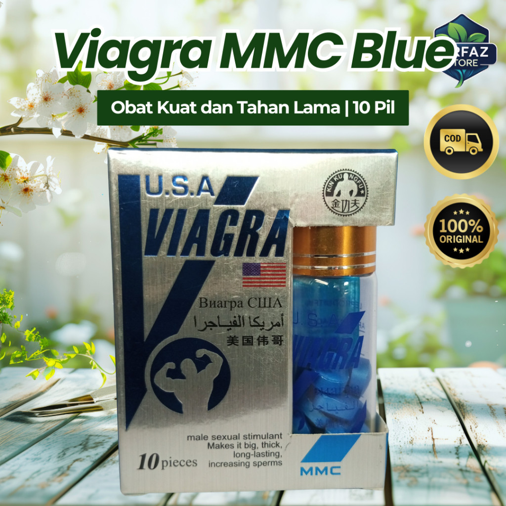 USA Vigra Viagra MMC Blue Obat Kuat Kapsul untuk Vitalitas Pria Dewasa