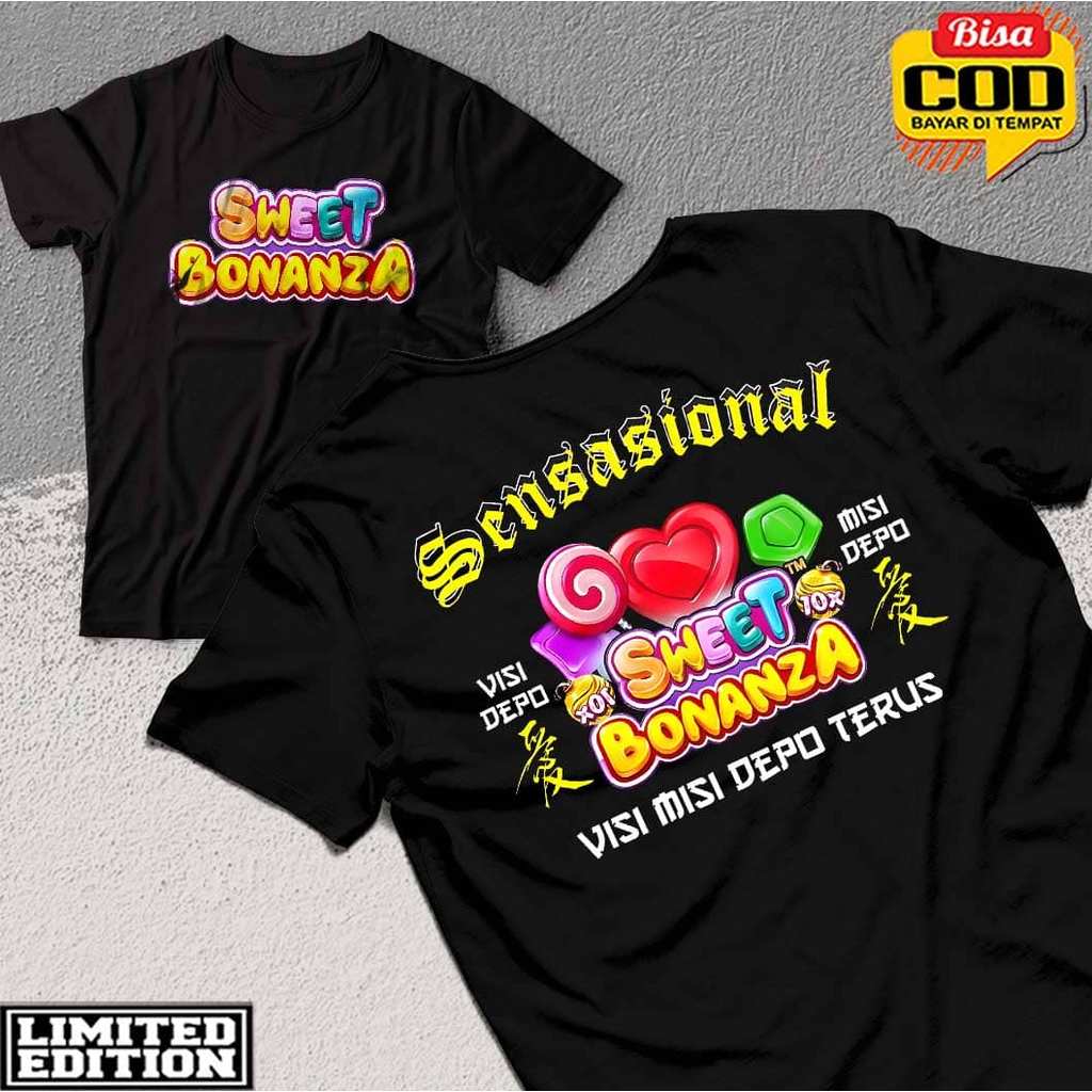 Tshirt Baju Kaos Pragmatic Play Sweet Bonanza/ Kaos Game Slot DTF Baju Game Slot Pragmatic Play Gate