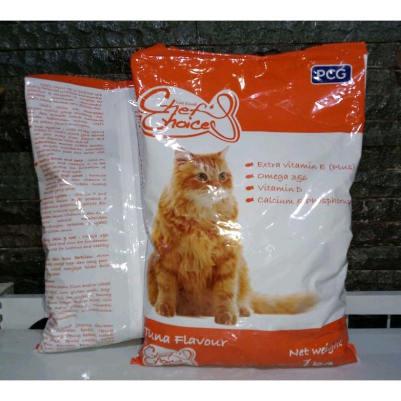 Chef choize cat 1kg tuna | makanan kucing dewasa dryfood