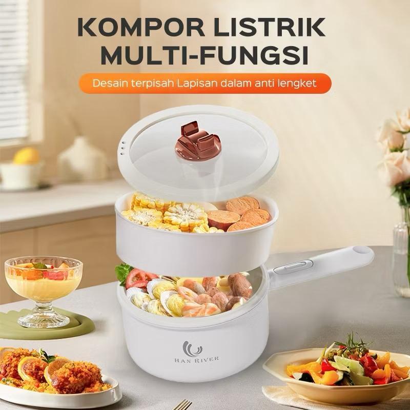 PANCI LISTRIK SERBAGUNA PANCI LAPIS CERAMIC 2 SUSUN MULTI FUNGSI