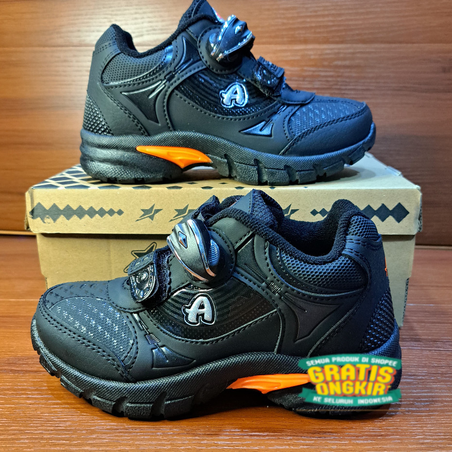 PRO ATT MGP 457 WARNA HITAM MANGET SIZE 28 -37 ORIGINAL SEPATU SEKOLAH TK SAMPAI SD/ merah kuning pi