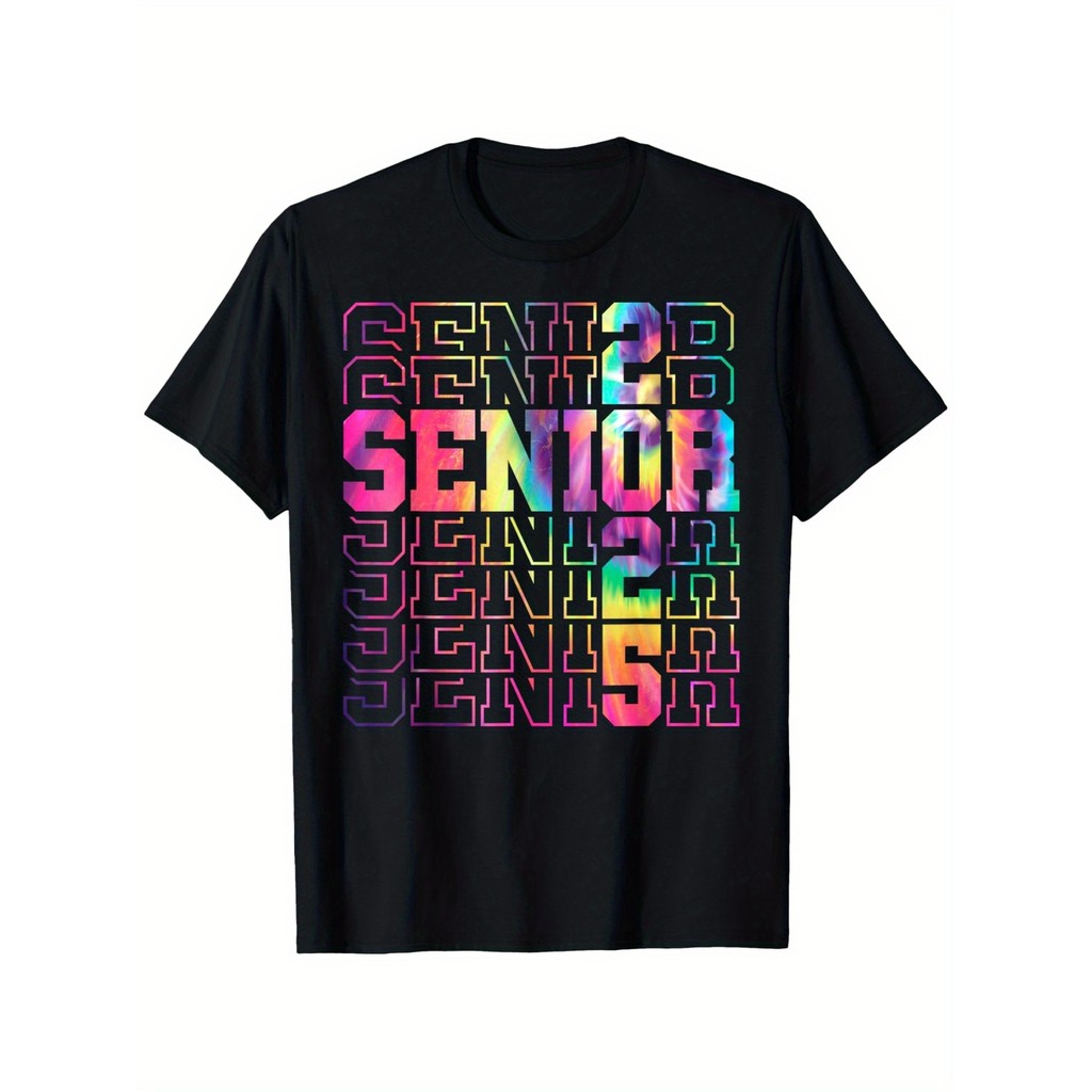 Kaos Pria Wanita Hadiah Kelulusan 2025 - Desain Kancing Tie Dye YE5R48, Ukuran Plus