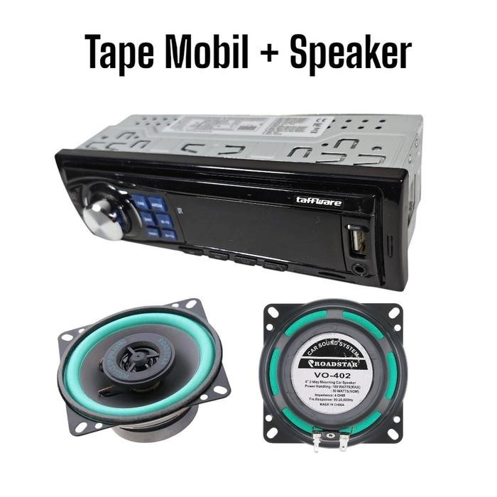 Paket Tape Mobil Taffware S210L dengan Speaker Roadstar 4inch Two Way 2pcs - Bluetooth, Car audio  m