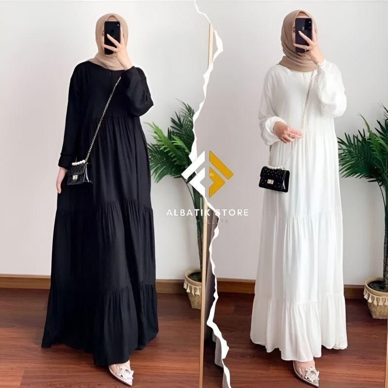 TERLARIS HANUM DRESS POLOS PREMIUM / DRESS BUSUI / DRESS RAYON / GAMIS POLOS / HOMEY DRESS