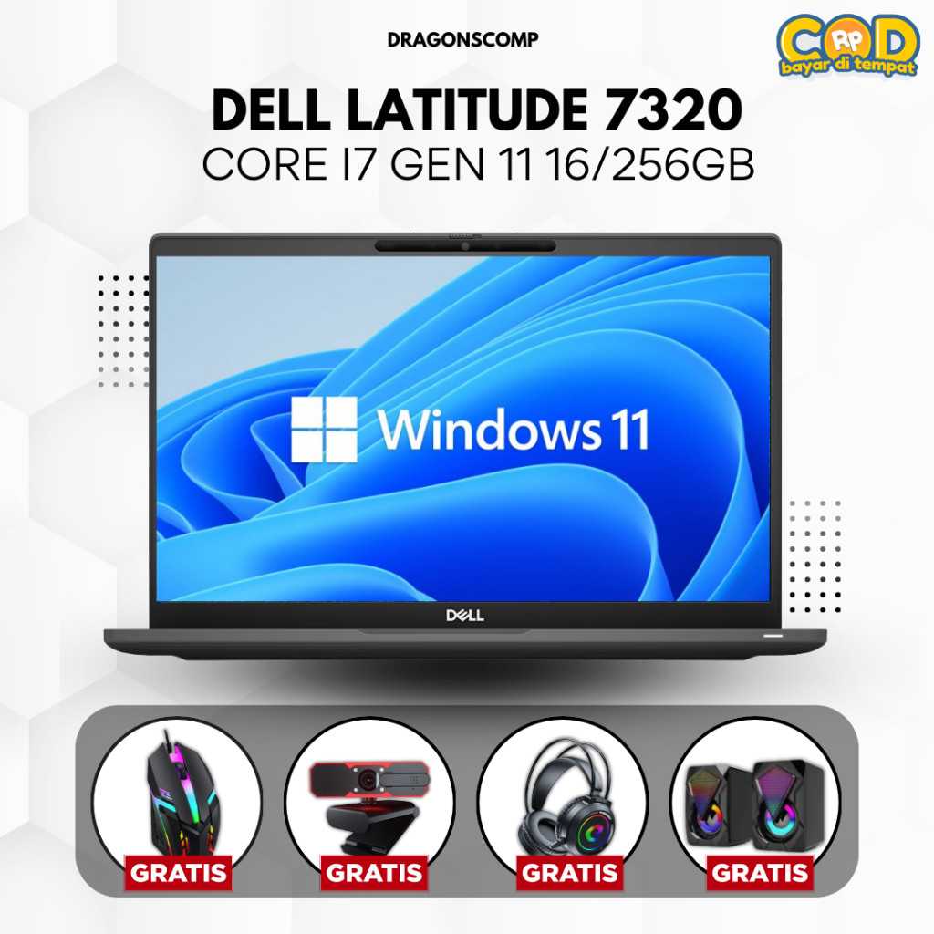 Laptop Dell Latitude 7310 7320 Core i7 Gen 11 Ram 8GB/256GB - Laptop Second Bergaransi