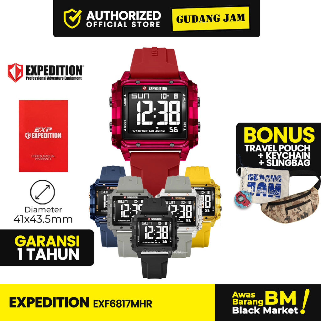 Jam Tangan Pria Wanita Digital Expedition EXF6817MHR Mineral crystal