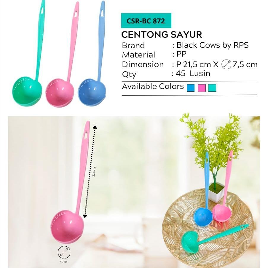 Black Cow Centong + Saring Sayur CSR-BC 872 Paket Hemat 6 Pcs untuk Kebutuhan Dapur Anda