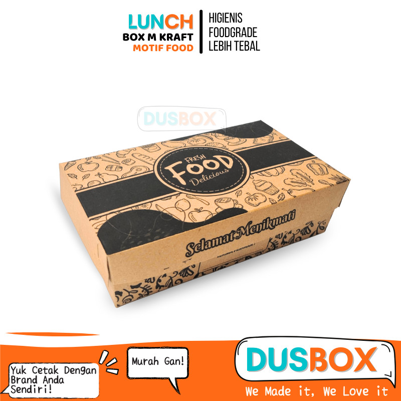 Lunch box motif / lunch box / lunch box m / kardus ayam geprek / box nasi kotak
