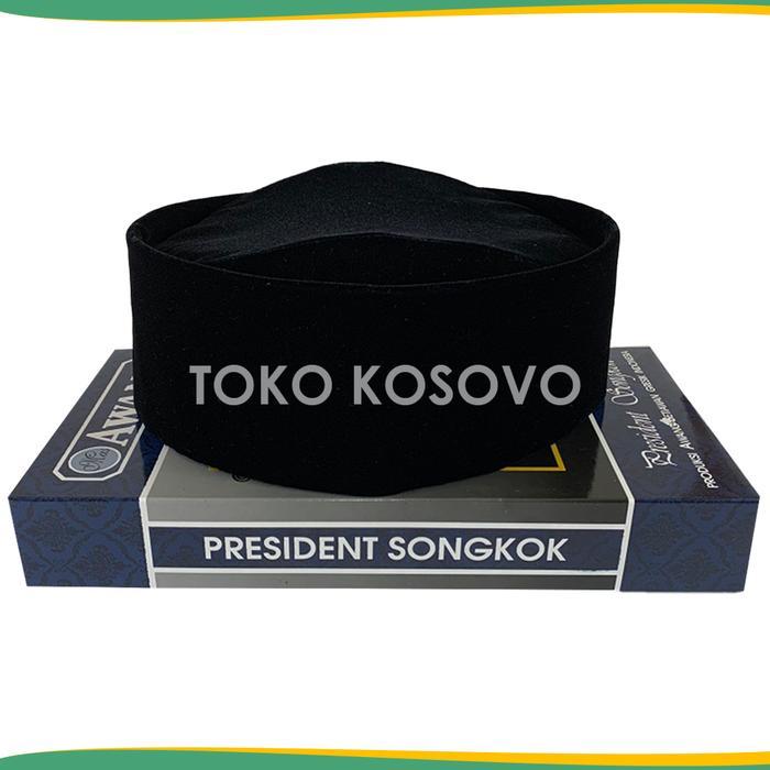 Songkok AWANG SUSUN Non AC Tinggi 8 9 Cm Hitam Merah Maroon Peci Sholat Bludru Ukuran Anak Laki Pria