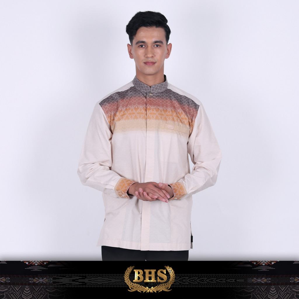 Baju Koko BHS Masterpiece Motif Utsman Light Brown Baju Muslim BHS