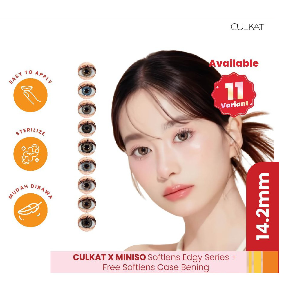 Markas.Kosmetik - Culkat X Miniso Sfotlens Edgy Series + Free Softlens Case Bening