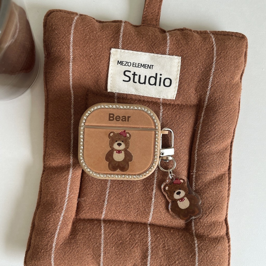 Flash berlian beruang kecil untuk AirPods4 kasus pelindung AirPods 1 / 2 / 3 bluetooth wireless earp