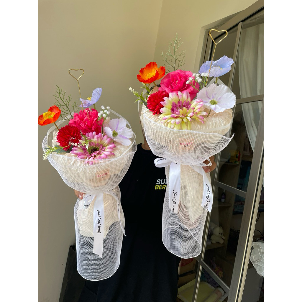 TERLARIS Korea Round Bouquet / Buket Bunga Artificial / Round Buket Artificial