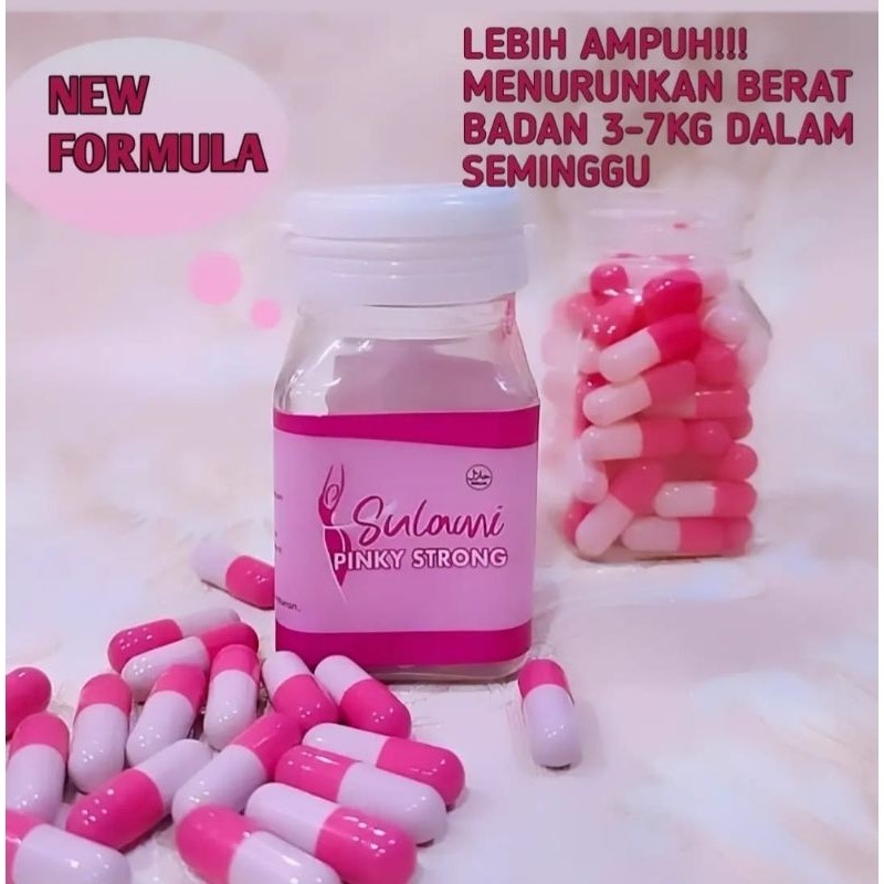 <COD>Pelangsing Sulami Pinky  Kapsul Slimming Herbal 100% Original,pelangsing badan,obat kurus Herba